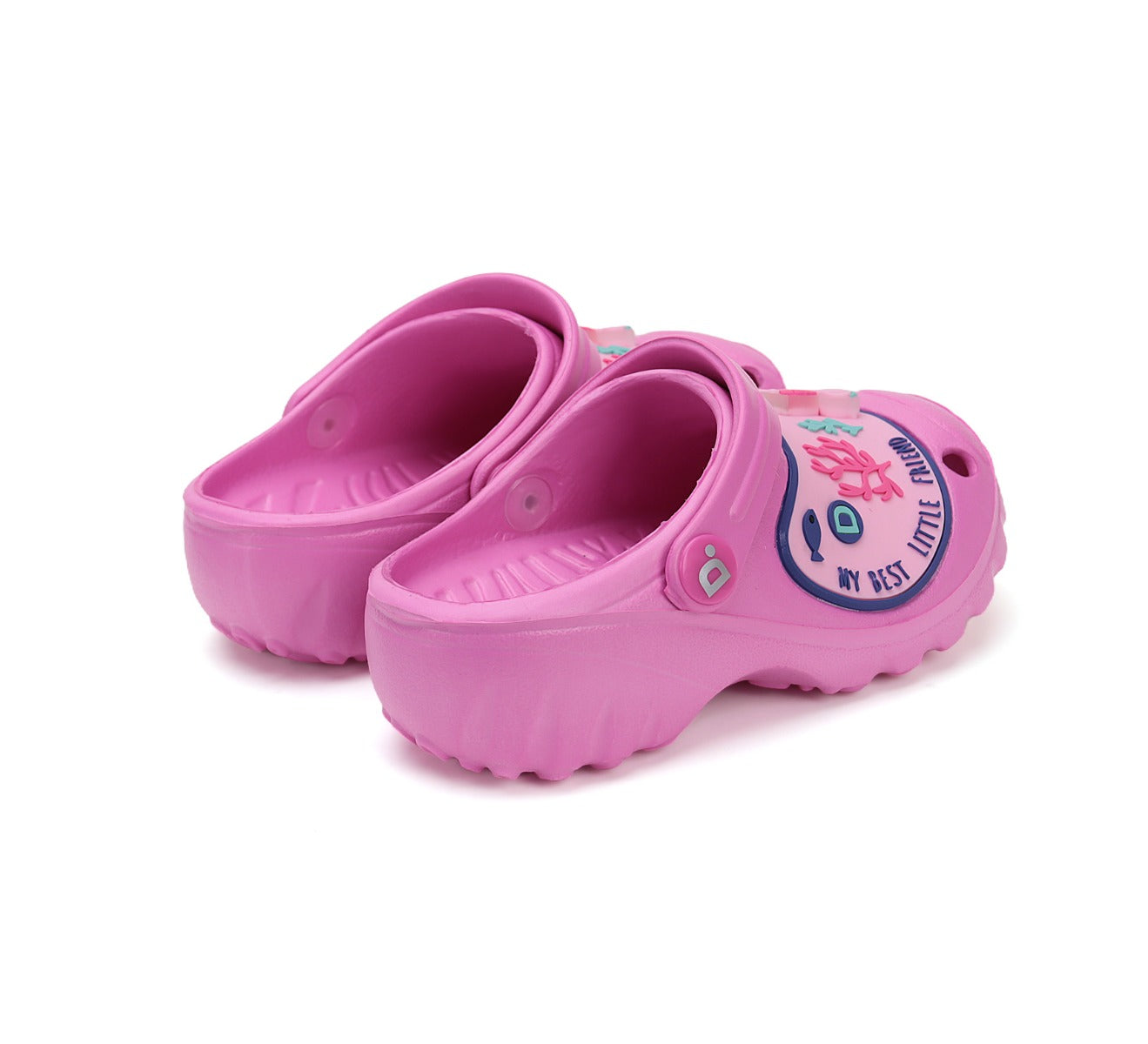 D.D.Step papuci fete din cauciuc cu LED 26-31 Dark Pink cu calut de mare