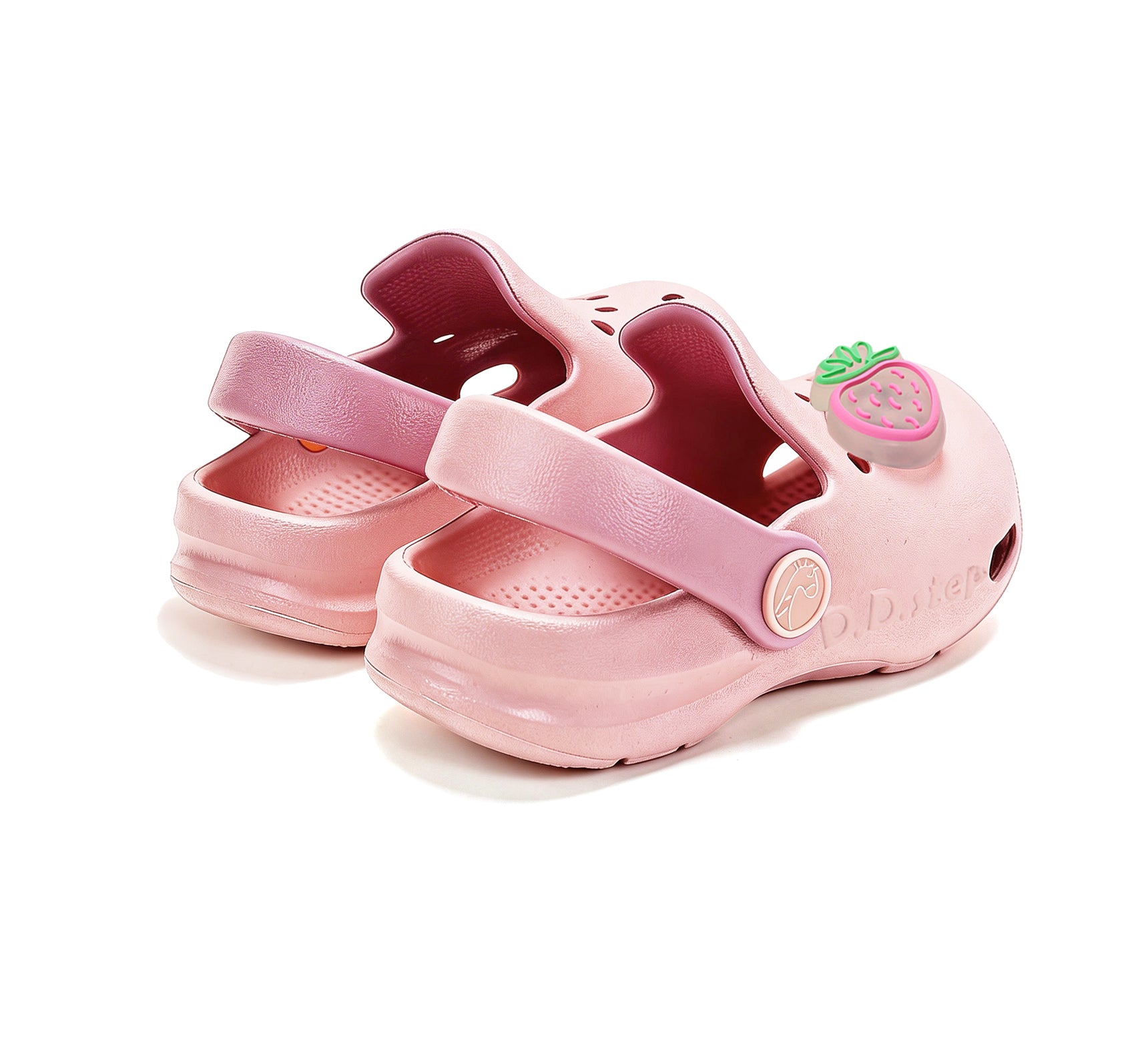 D.D.Step papuci fete din cauciuc tip sabot 22-33 Baby Pink cu capsunica
