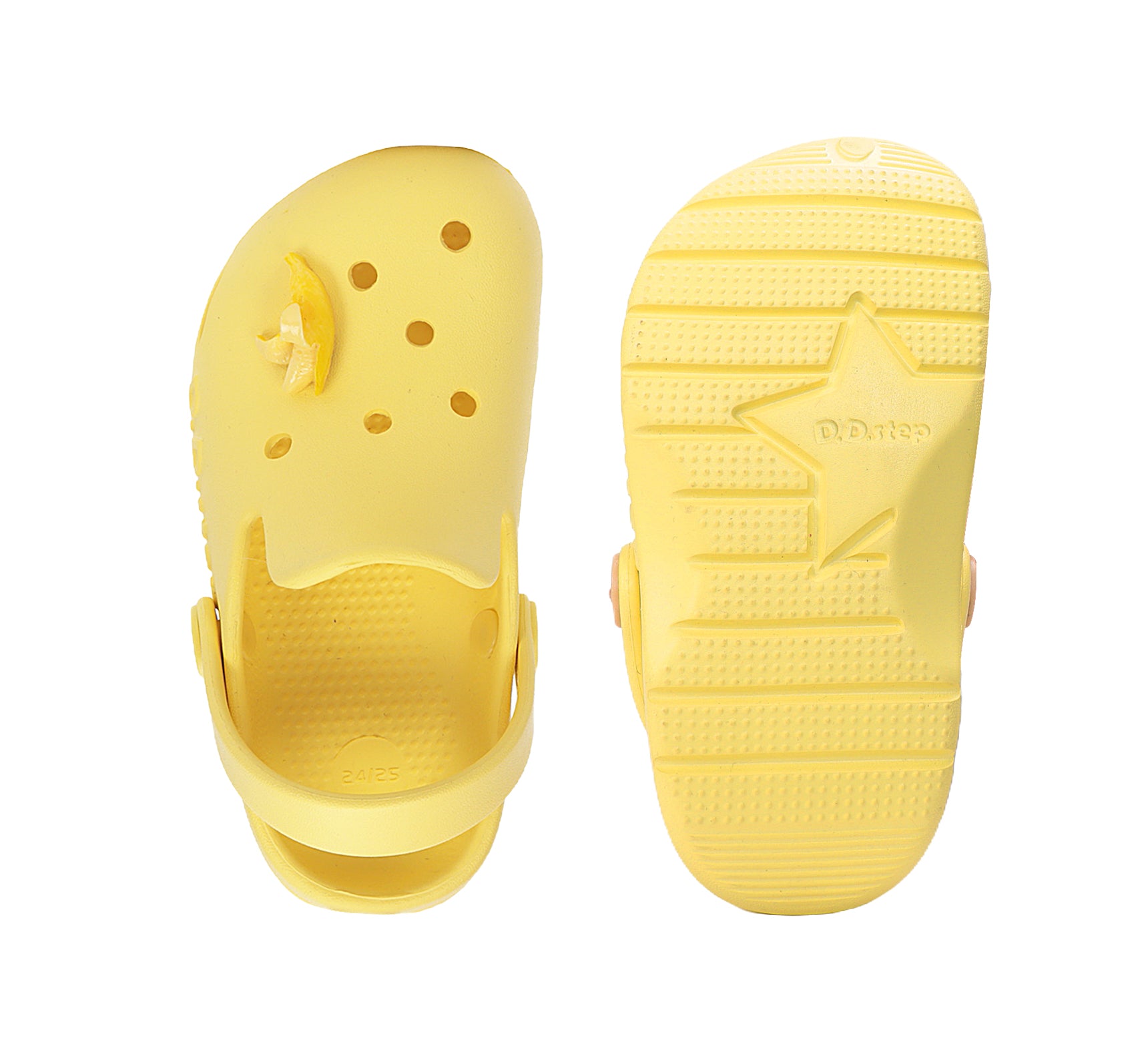 D.D.Step papuci fete din cauciuc tip sabot 22-33 Lemon cu banana
