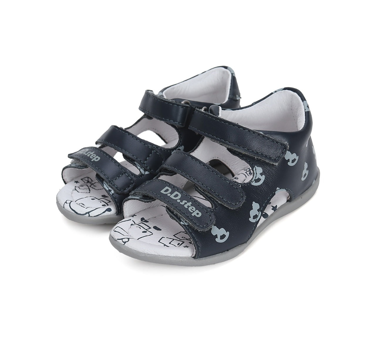 D.D.Step sandale baieti 19-24, Royal Blue cu calut balansoar Imagine principală a produsului