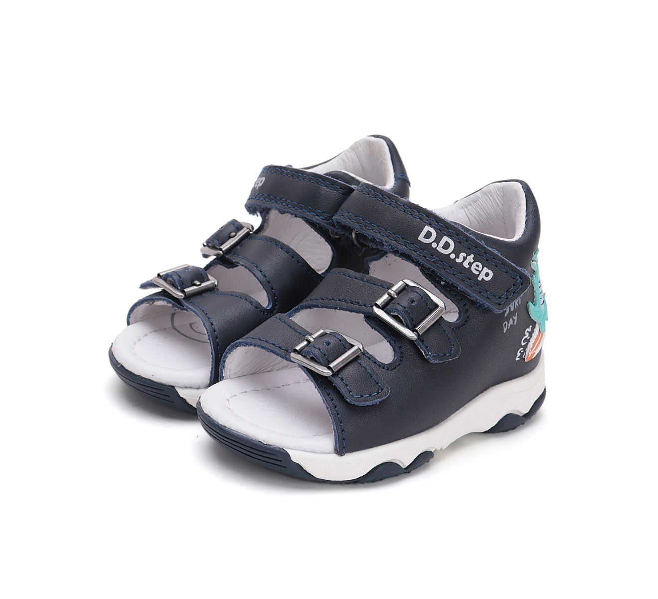 D.D.Step sandale baieti 20-25 Royal Blue cu crocodil