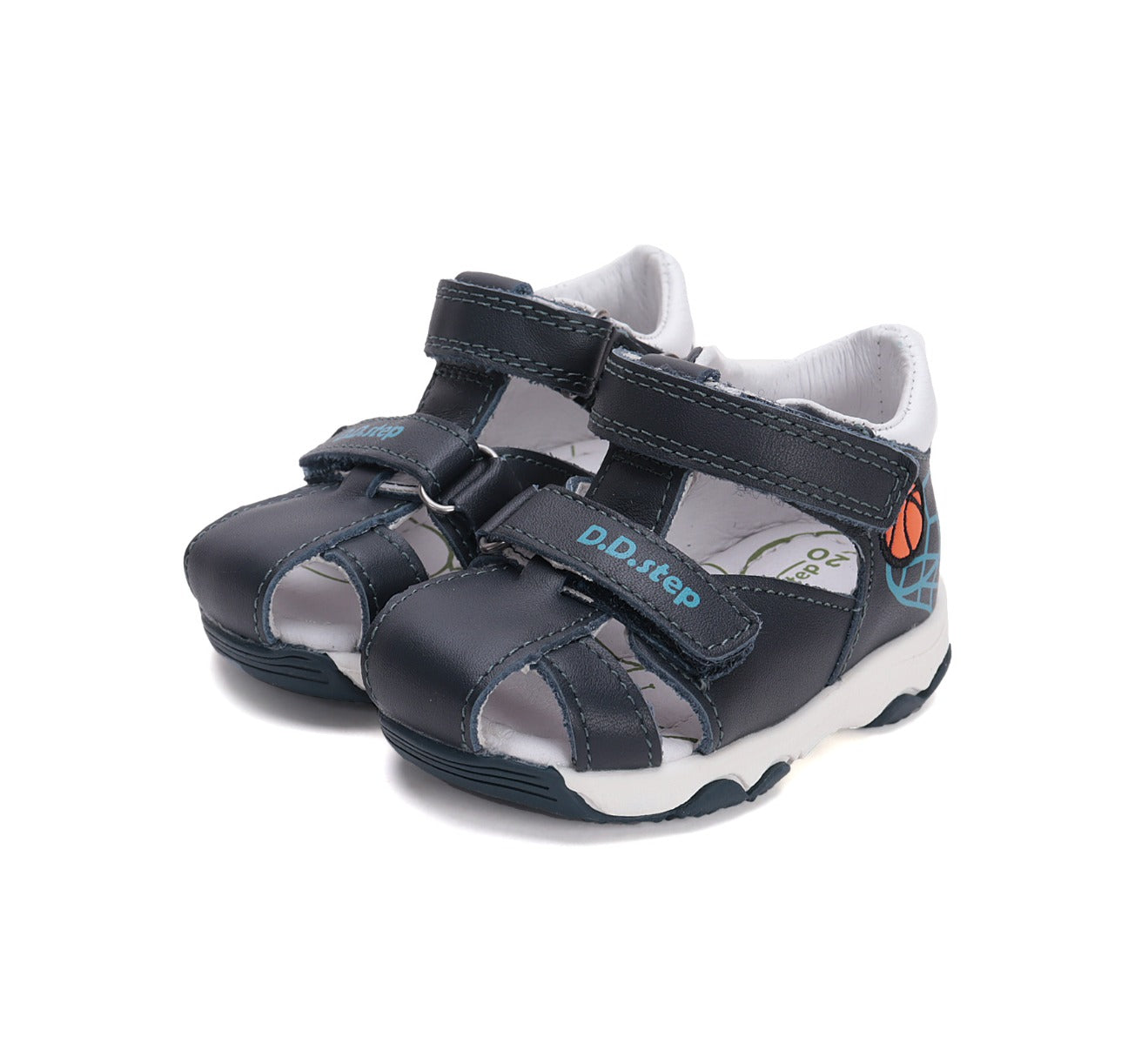 D.D.Step sandale baieti 20-25 Royal Blue cu minge baschet Imagine principală a produsului