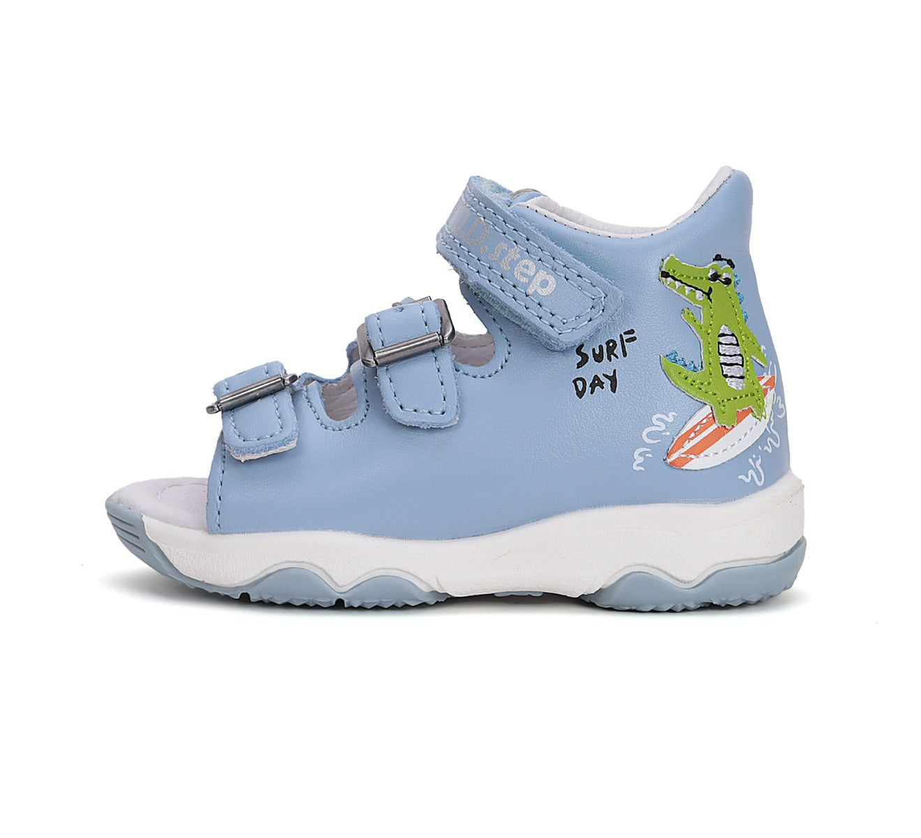 D.D.Step sandale baieti 20-25 Sky Blue cu crocodil Imagine secundară a produsului
