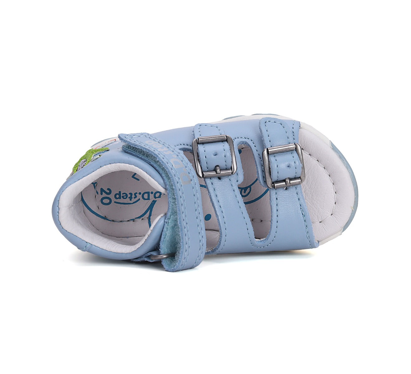 D.D.Step sandale baieti 20-25 Sky Blue cu crocodil