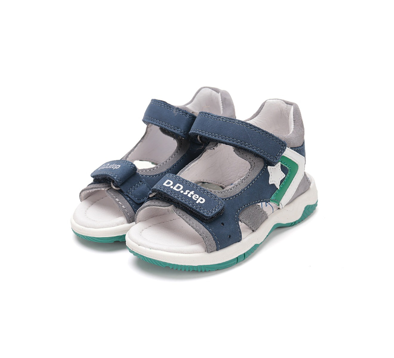 D.D.Step sandale baieti 31-36 Bermuda Blue cu stea