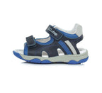 D.D.Step sandale baieti 26-31, Royal Blue cu gri