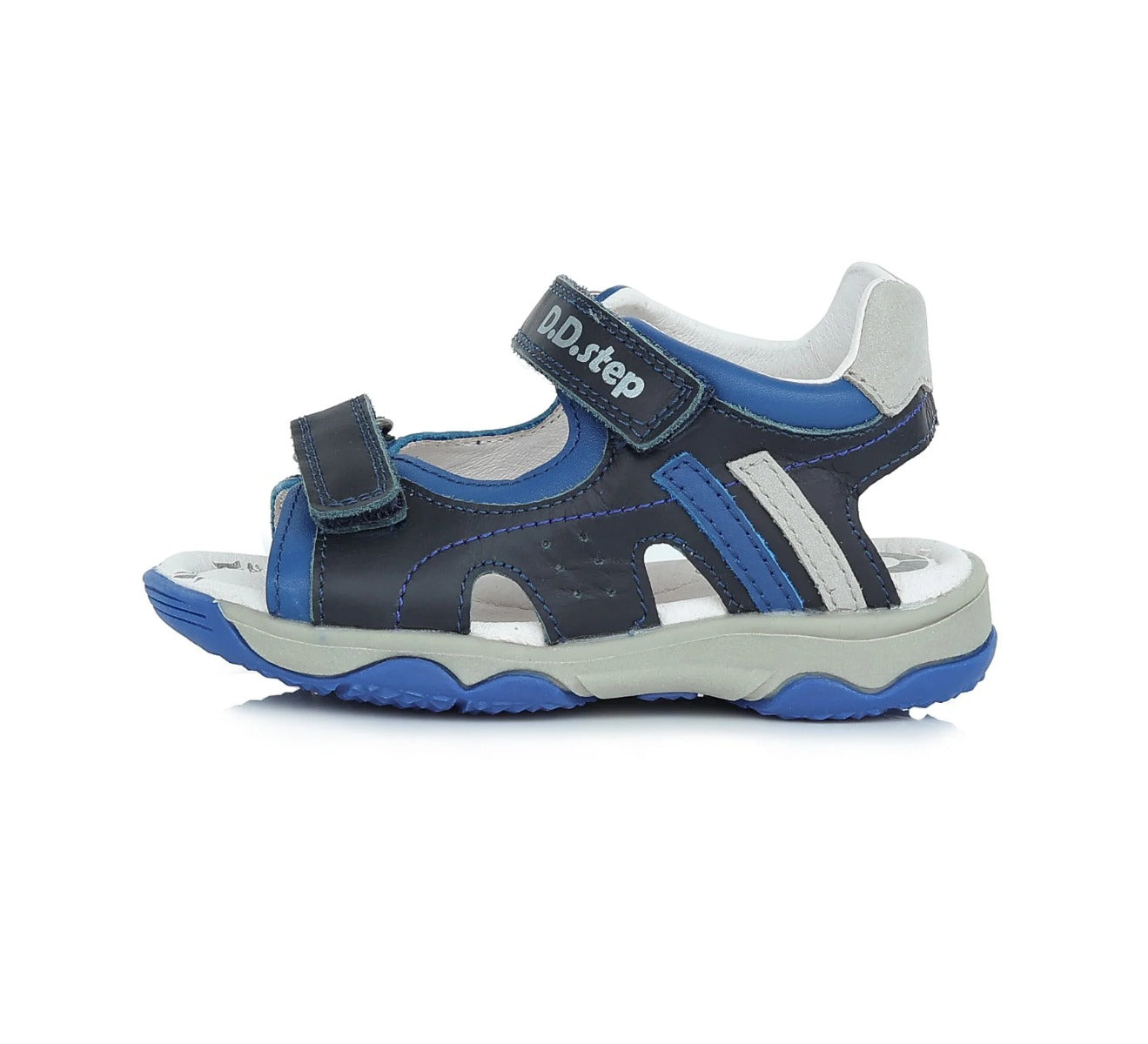 D.D.Step sandale baieti 26-31, Royal Blue cu gri