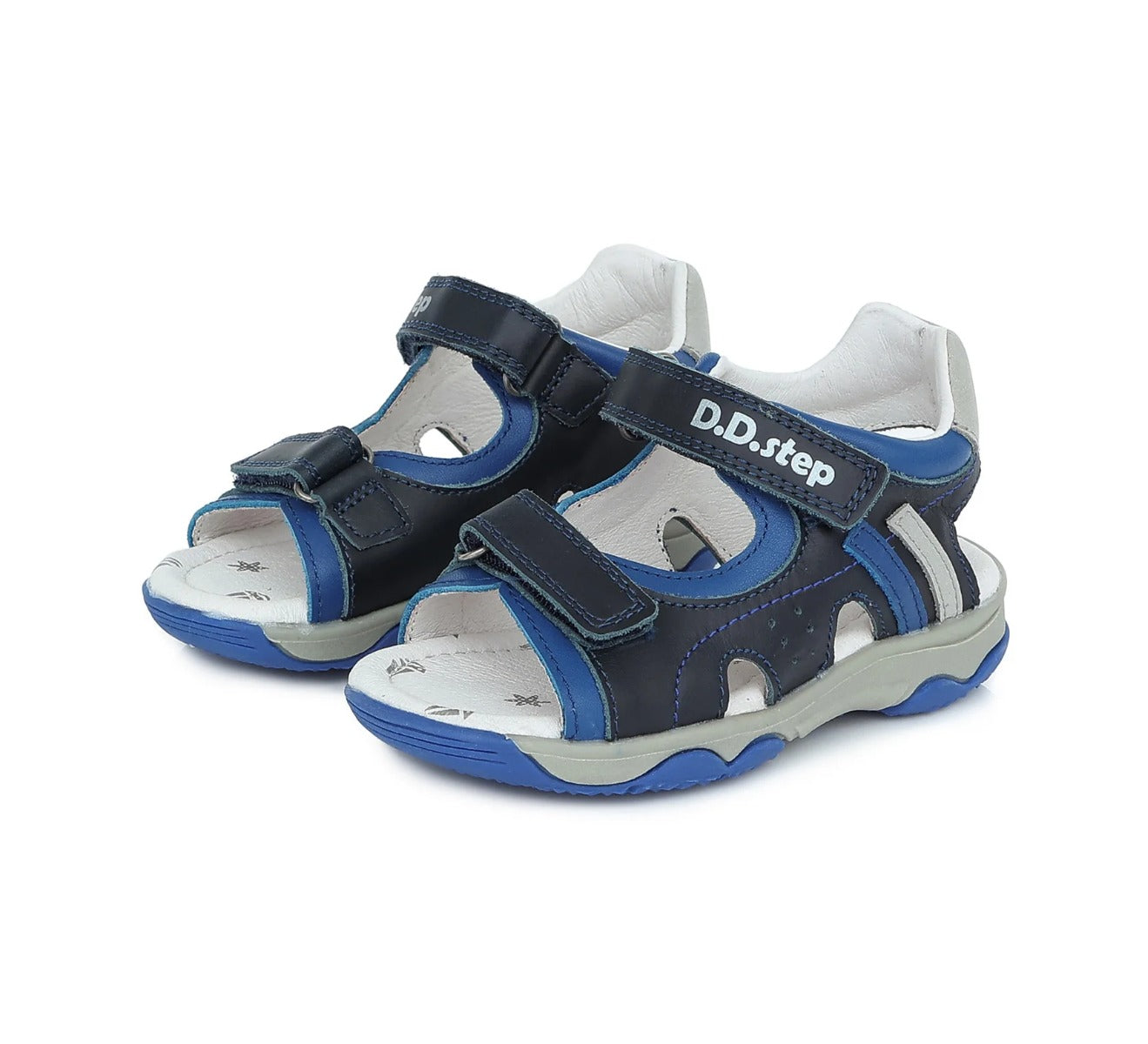 D.D.Step sandale baieti 26-31, Royal Blue cu gri Imagine secundară a produsului