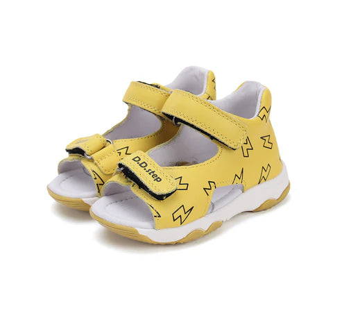 D.D.Step sandale baieti 26-31 Yellow cu fulger Imagine principală a produsului