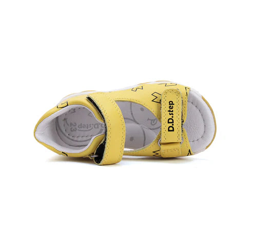 D.D.Step sandale baieti 20-25 Yellow cu fulger