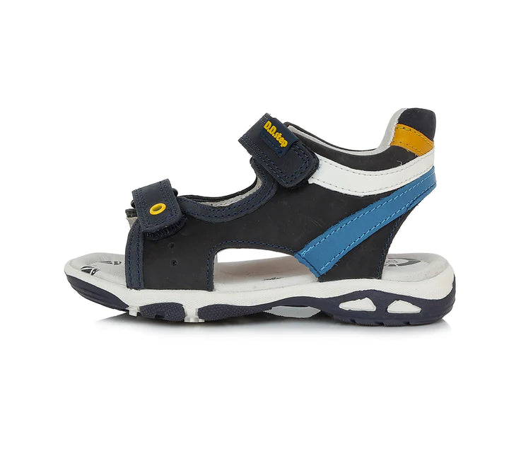 D.D.Step sandale baieti 31-36, Royal Blue cu mustar si albastru Imagine principală a produsului