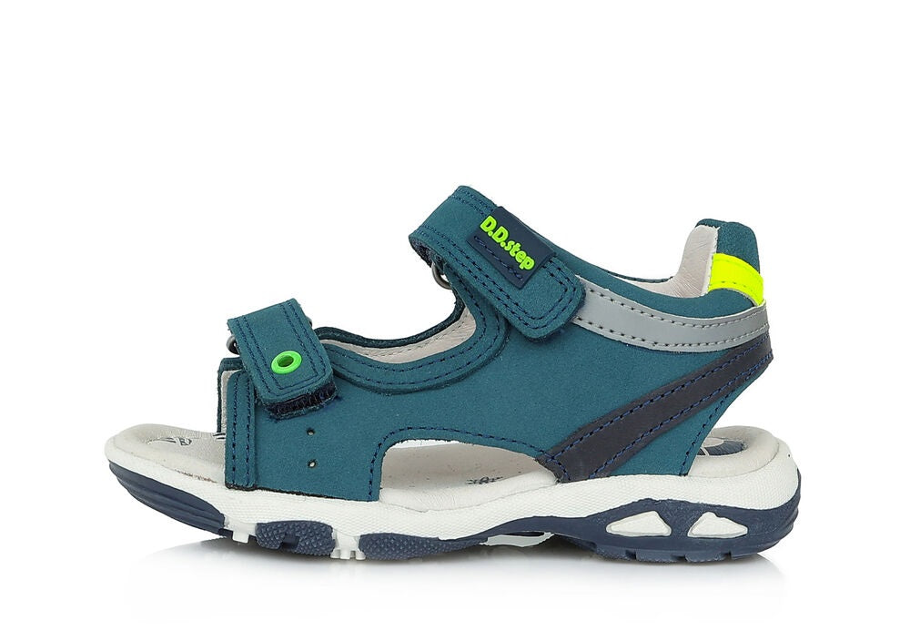 D.D.Step sandale baieti 25-30, Royal Blue cu verde neon