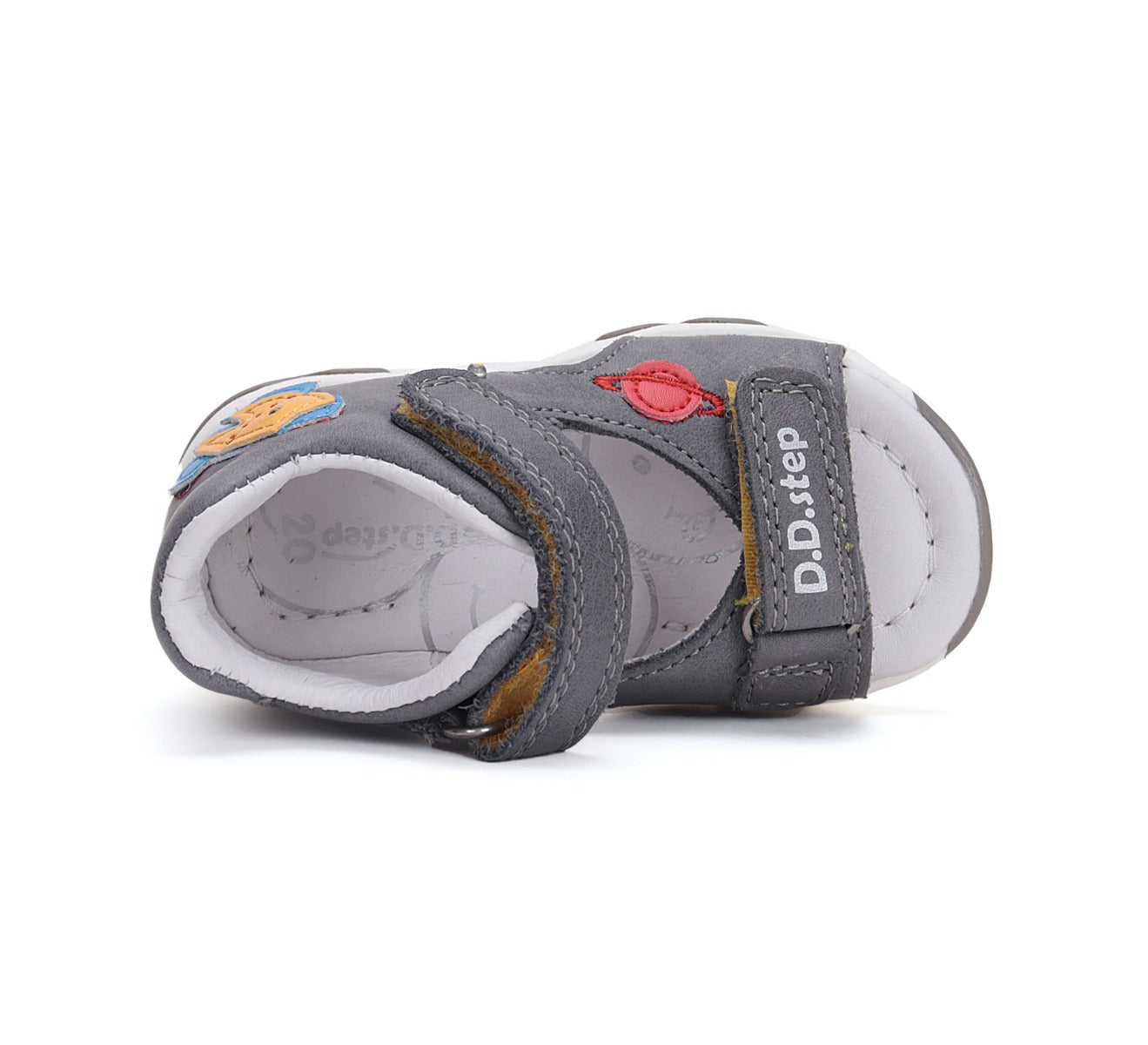 D.D.Step sandale baieti cu LED 20-25 Dark Grey cu naveta