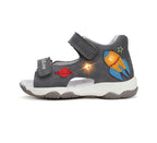 D.D.Step sandale baieti cu LED 20-25 Dark Grey cu naveta