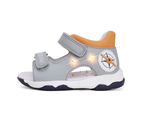 D.D.Step sandale baieti cu LED 26-31 Grey cu busola Imagine secundară a produsului
