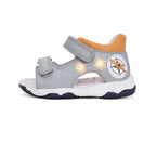 D.D.Step sandale baieti cu LED 26-31 Grey cu busola