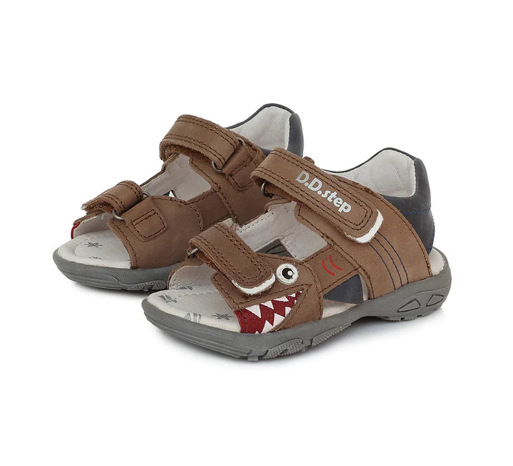 D.D.Step sandale baieti cu scai 25-30, Chocolate crocodil Imagine secundară a produsului