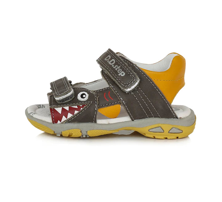 D.D.Step sandale baieti cu scai 25-30, Dark Grey crocodil Imagine principală a produsului
