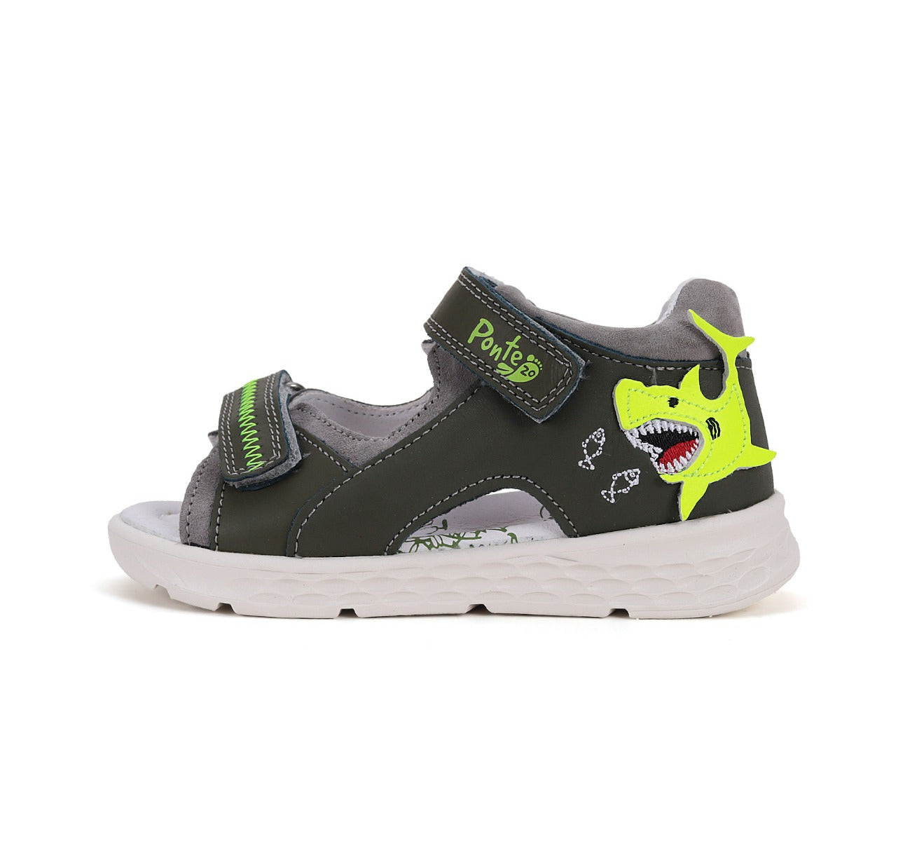 D.D.Step sandale baieti Ponte20 supinati 22-27 Dark Grey cu rechin Imagine secundară a produsului
