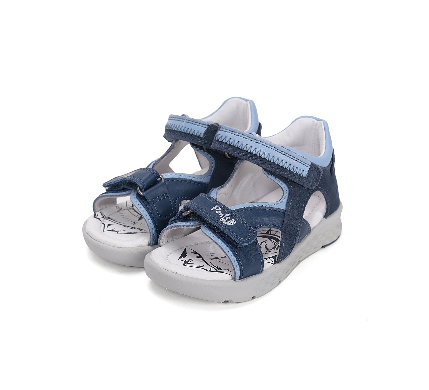 D.D.Step sandale baieti Ponte20 supinati 22-27 Royal Blue cu albastru deschis