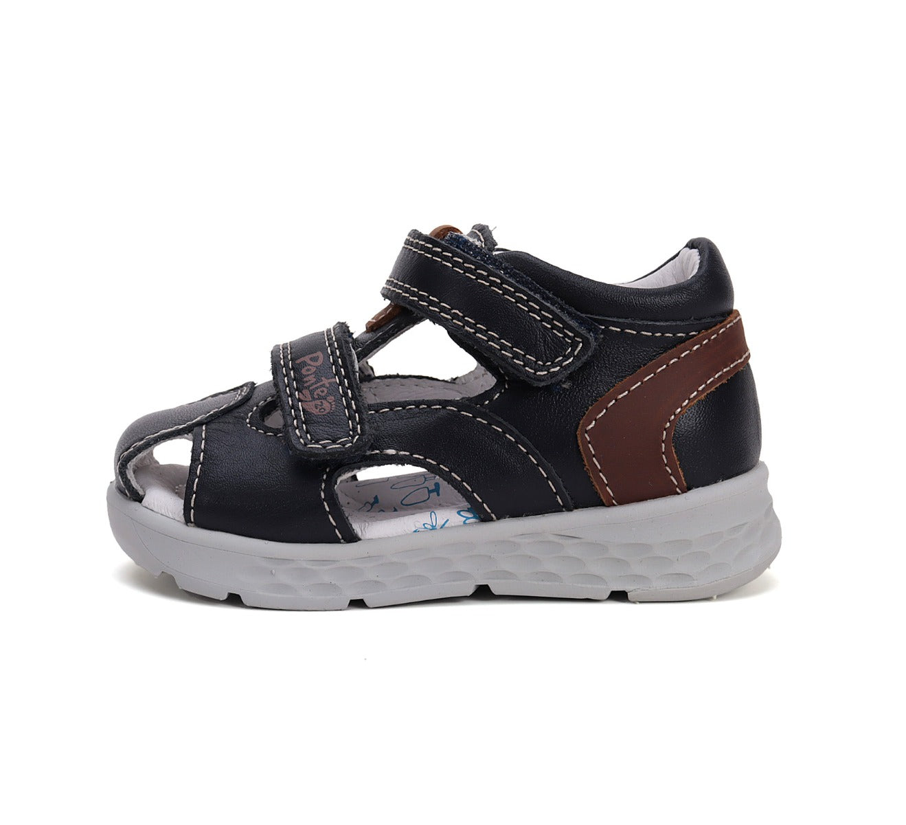 D.D.Step sandale baieti Ponte20 supinati 22-27 Royal Blue cu maro