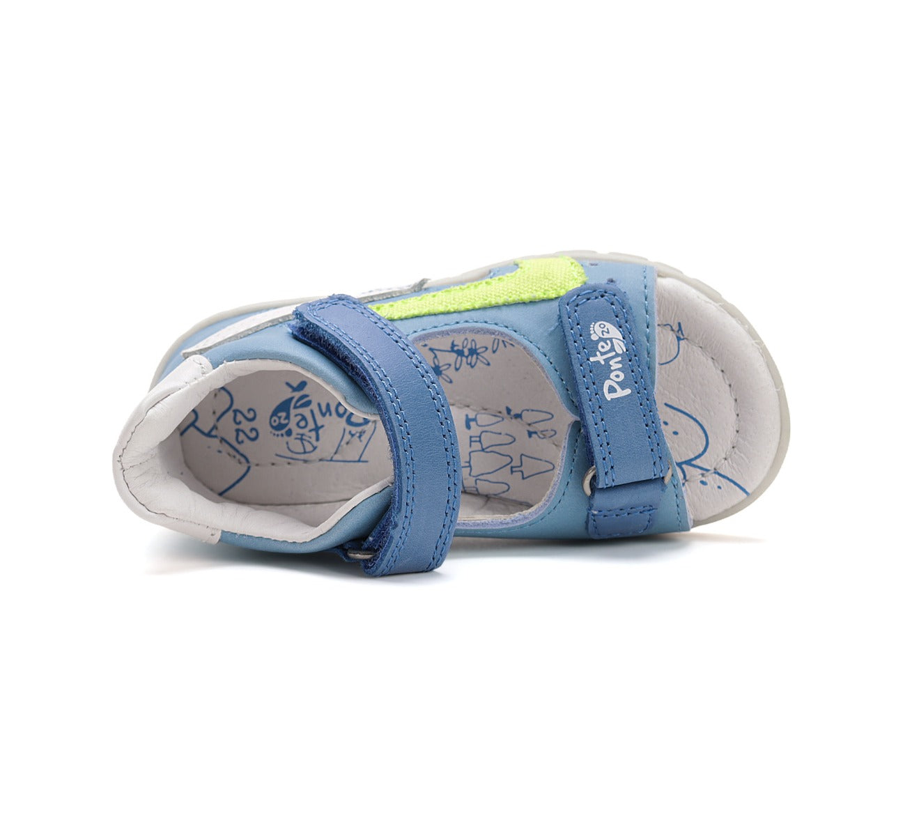 D.D.Step sandale baieti Ponte20 supinati 28-33 Sky Blue cu verde