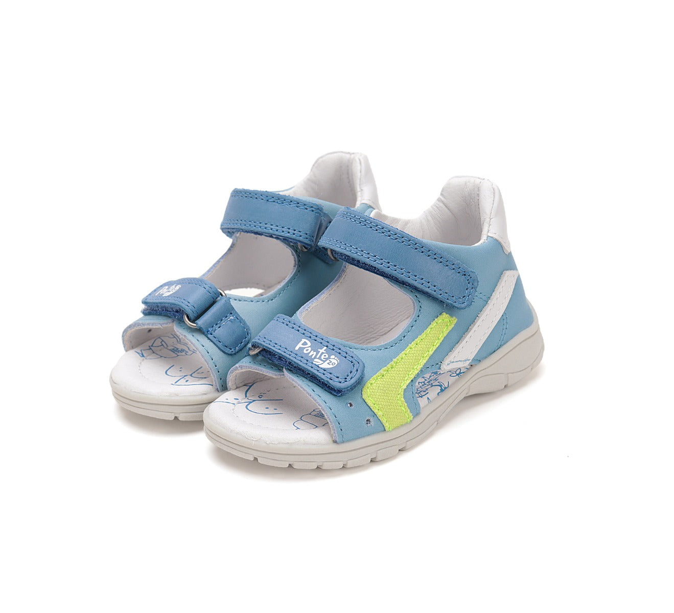 D.D.Step sandale baieti Ponte20 supinati 28-33 Sky Blue cu verde