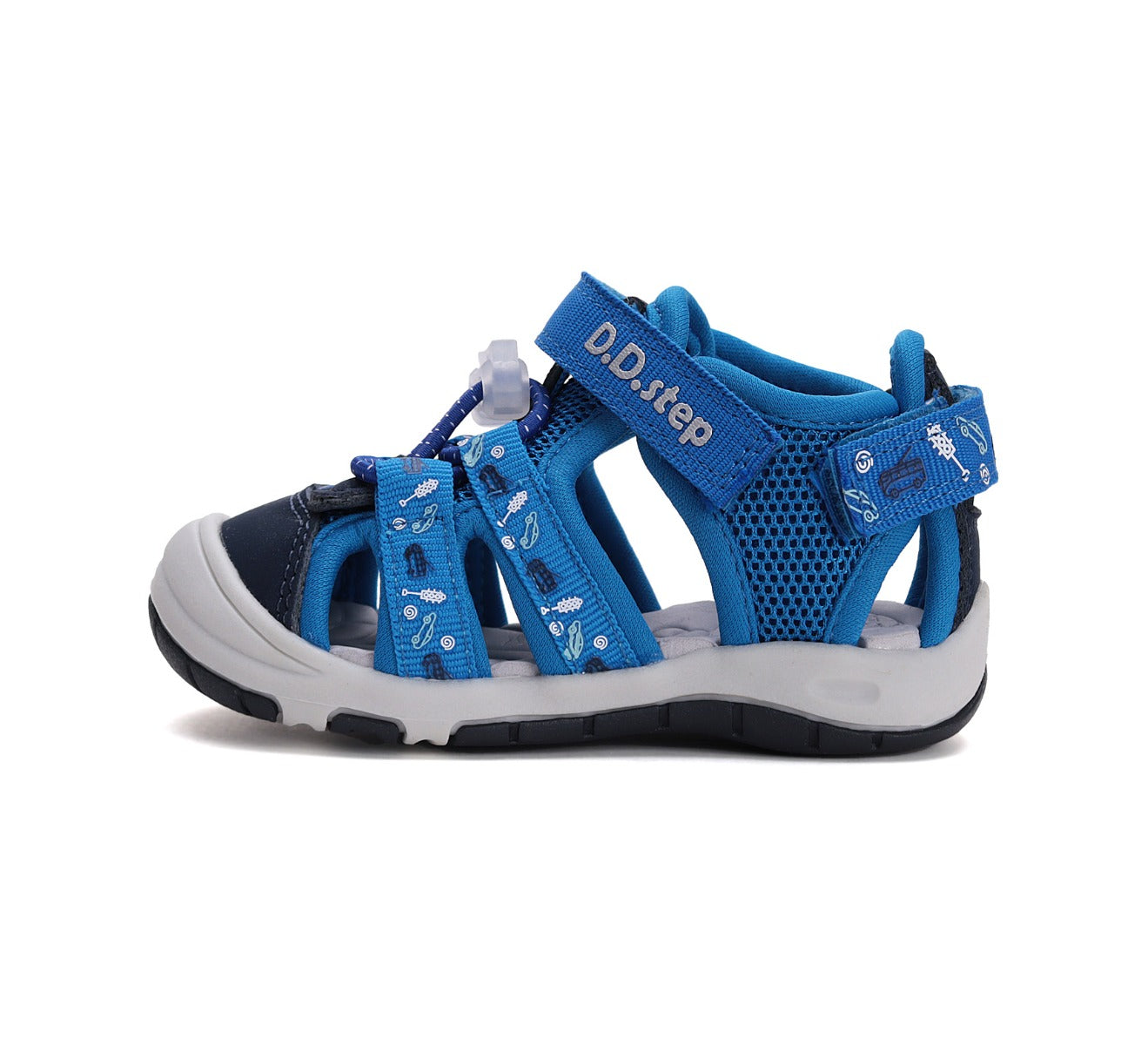 D.D.Step sandale baieti "Quick Dry" 26-31 Bermuda Blue cu masina Imagine secundară a produsului