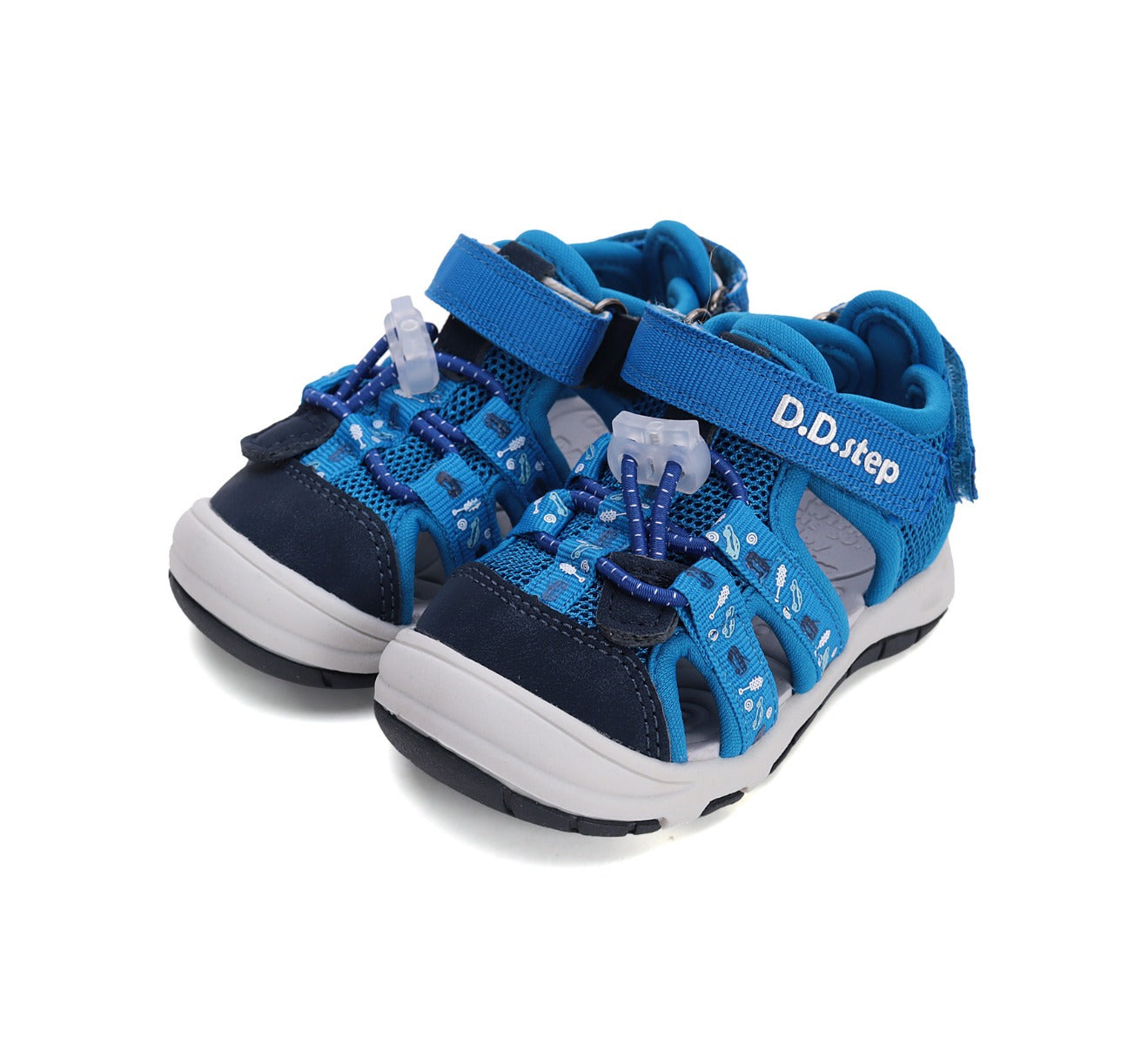 D.D.Step sandale baieti "Quick Dry" 26-31 Bermuda Blue cu masina Imagine principală a produsului