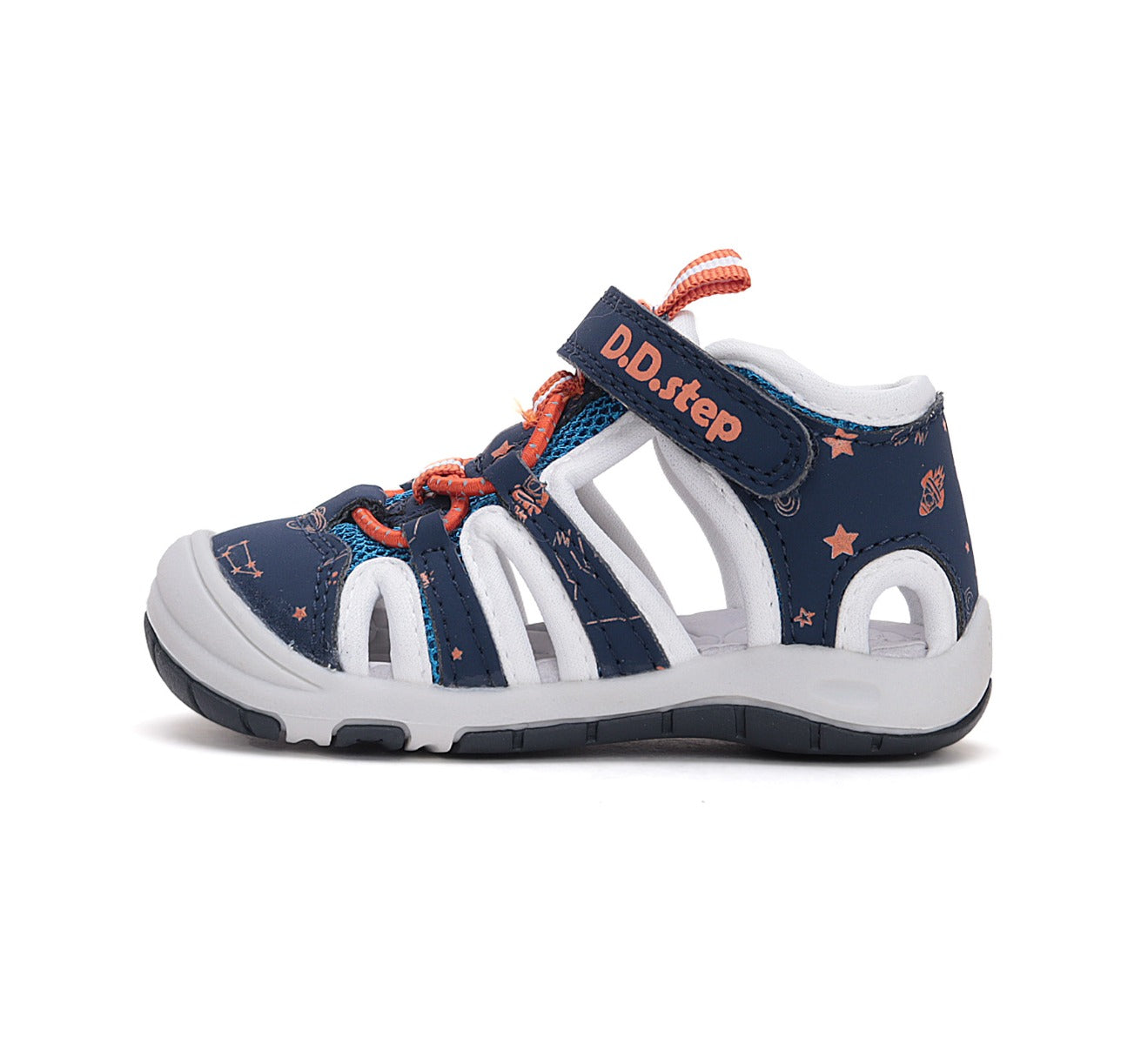 D.D.Step sandale baieti "Quick Dry" 20-25 Bermuda Blue cu stele
