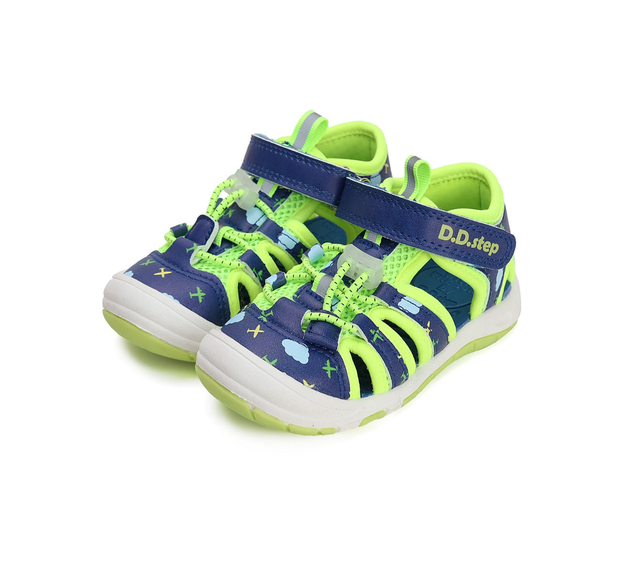 D.D.Step sandale baieti "Quick Dry" 20-25 Calypso Sky cu avioane