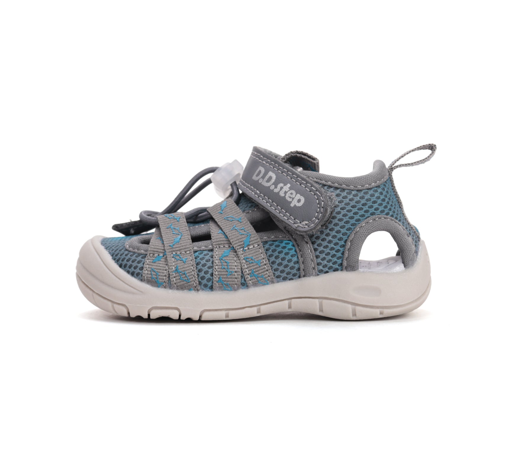 D.D.Step sandale baieti "Quick Dry" 20-31 Marine Grey cu pesti Imagine secundară a produsului