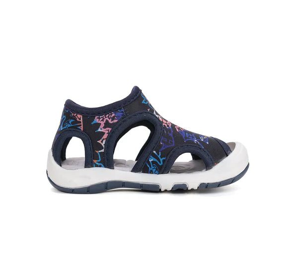 D.D.Step sandale baieti "Quick Dry" 26-31 Black cu desen