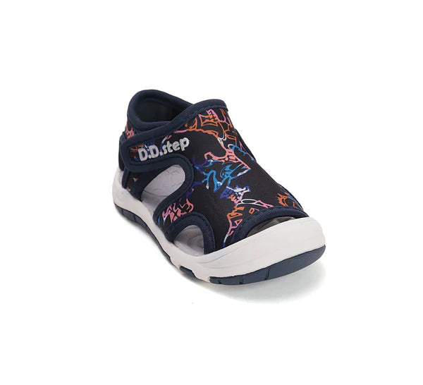 D.D.Step sandale baieti "Quick Dry" 26-31 Black cu desen