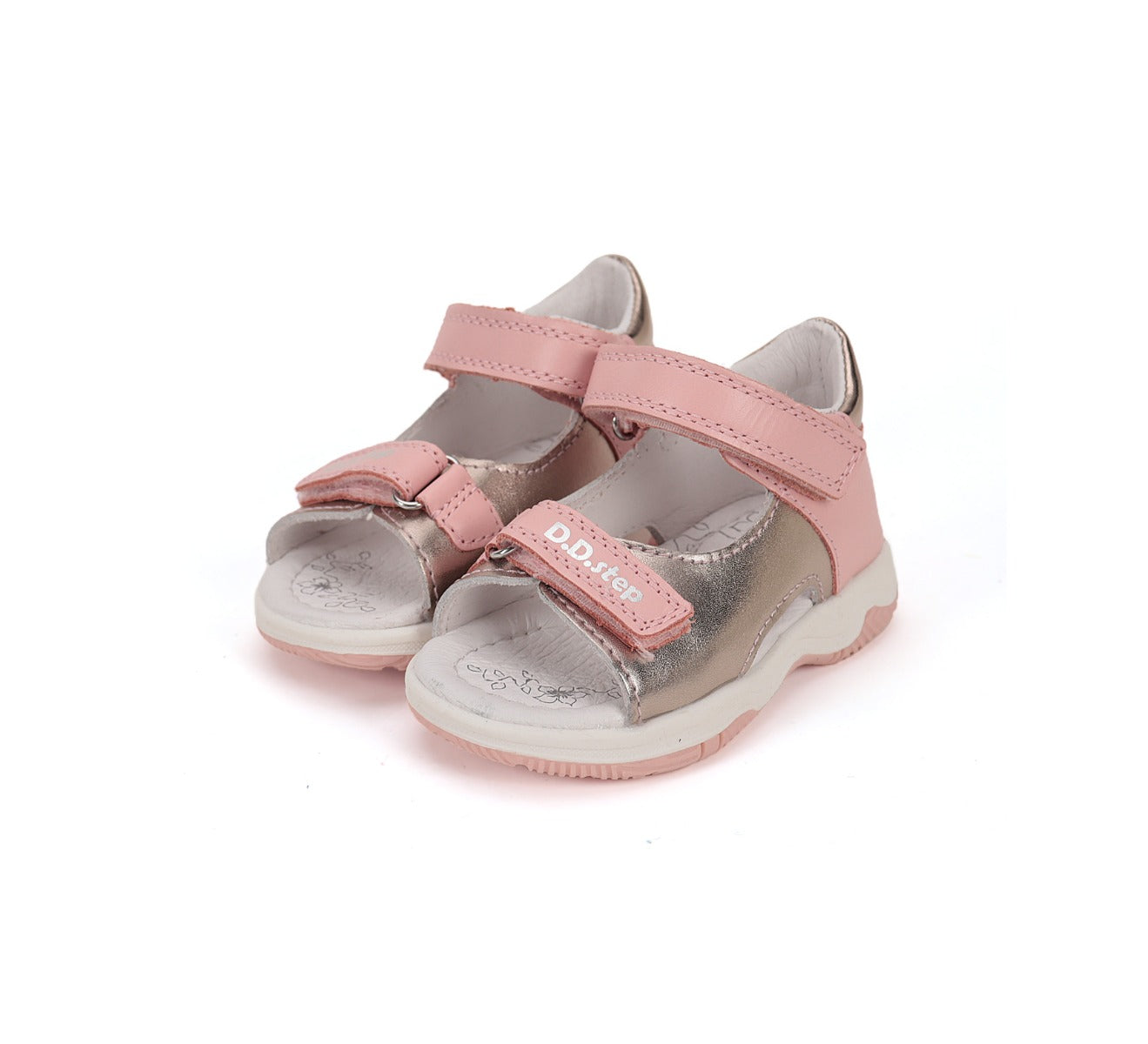 D.D.Step sandale fete 19-24 Baby Pink cu auriu Imagine principală a produsului