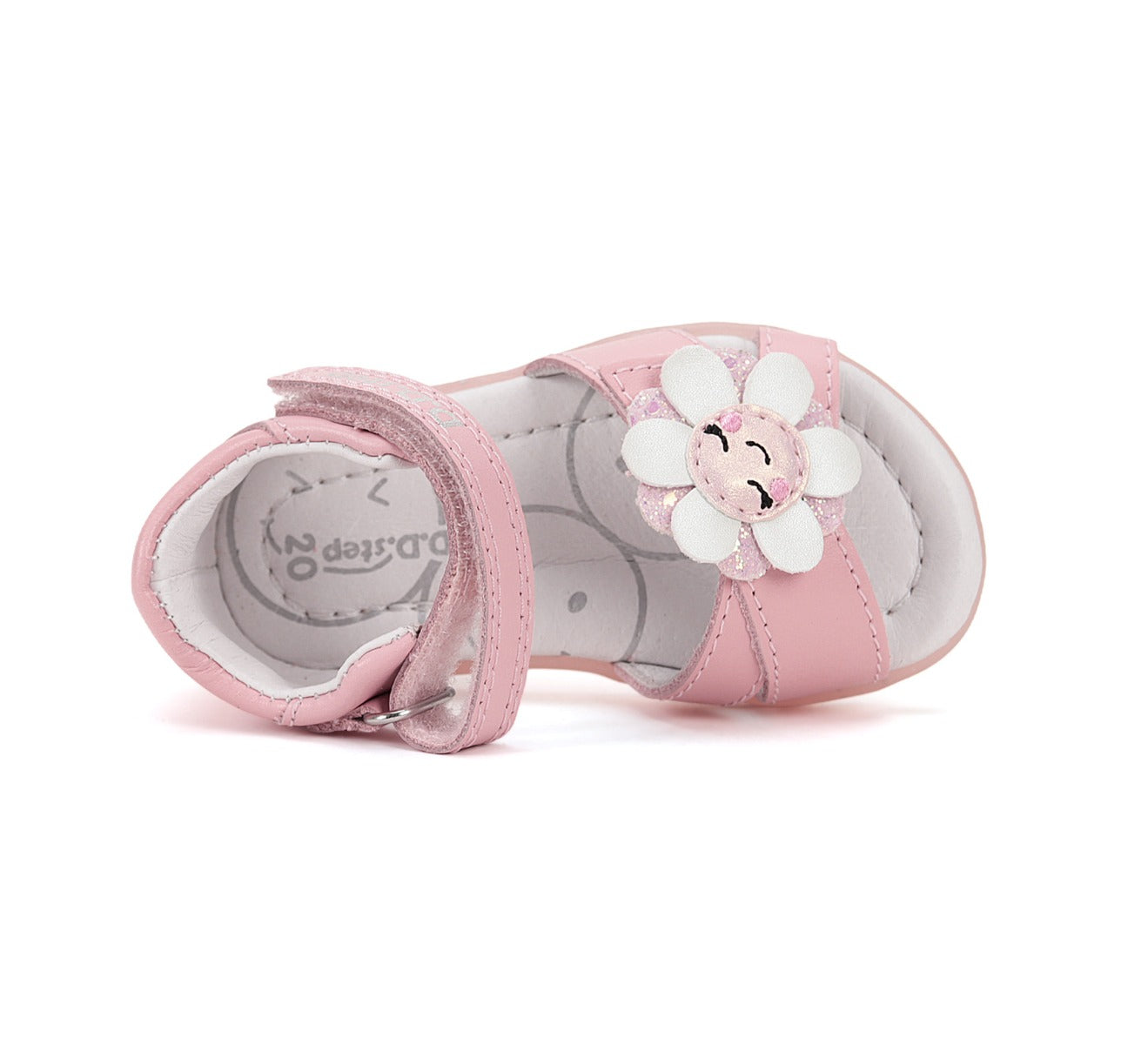 D.D.Step sandale fete 19-24 Baby Pink cu floare