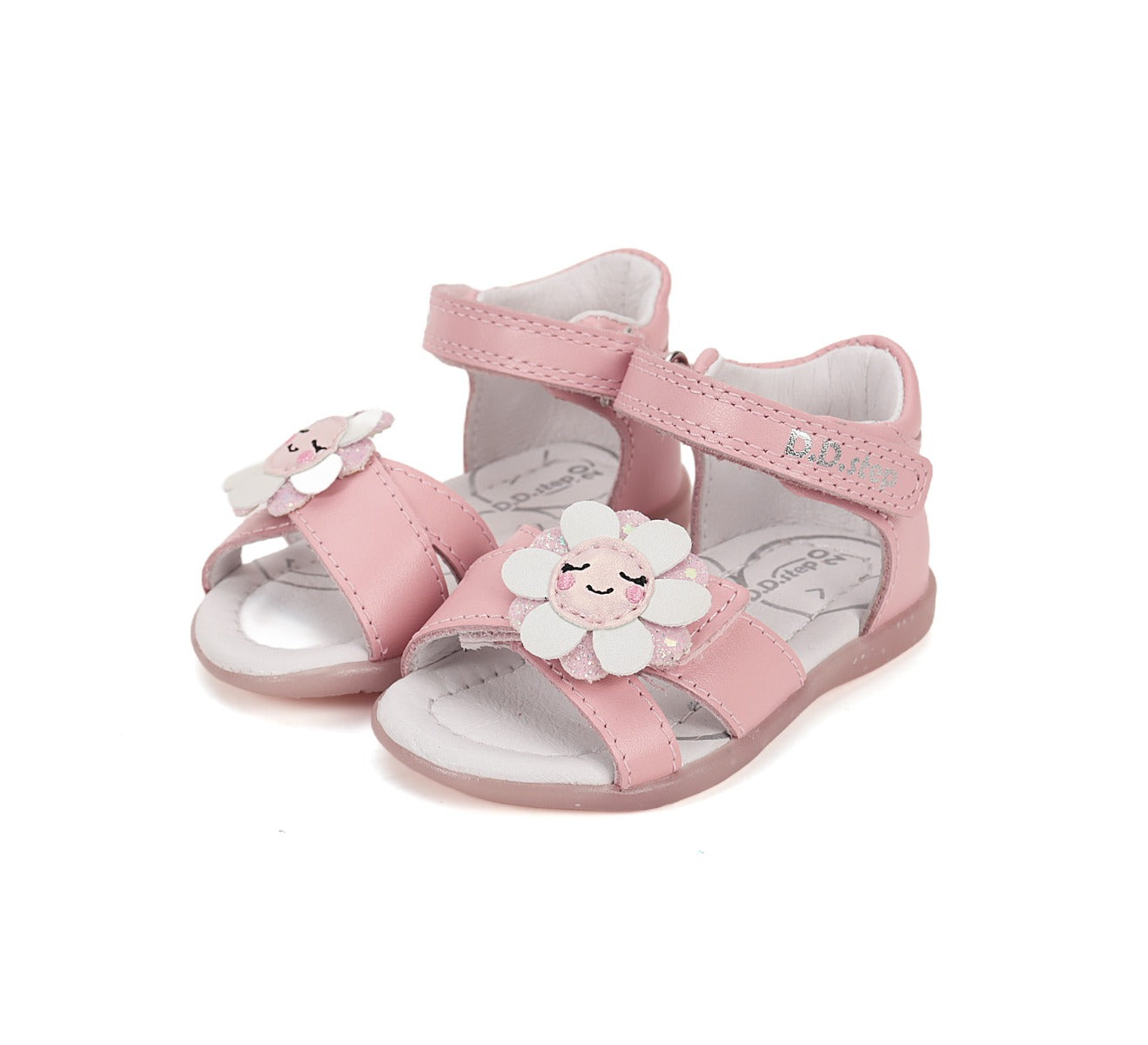 D.D.Step sandale fete 25-30 Baby Pink cu floare Imagine principală a produsului