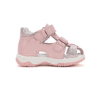 D.D.Step sandale fete 25-30 Baby Pink cu floaricele argintii