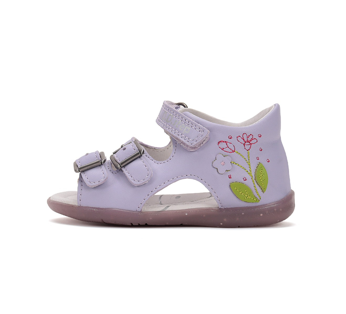 D.D.Step sandale fete 19-24 Mauve cu flori Imagine secundară a produsului
