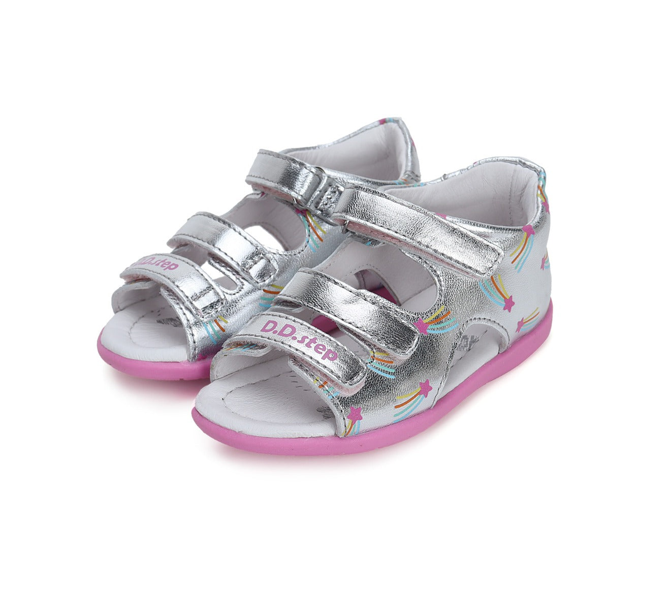 D.D.Step sandale fete 19-24, Silver cu comete Imagine principală a produsului