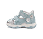 D.D.Step sandale fete 19-24 Sky Blue cu floaricele argintii