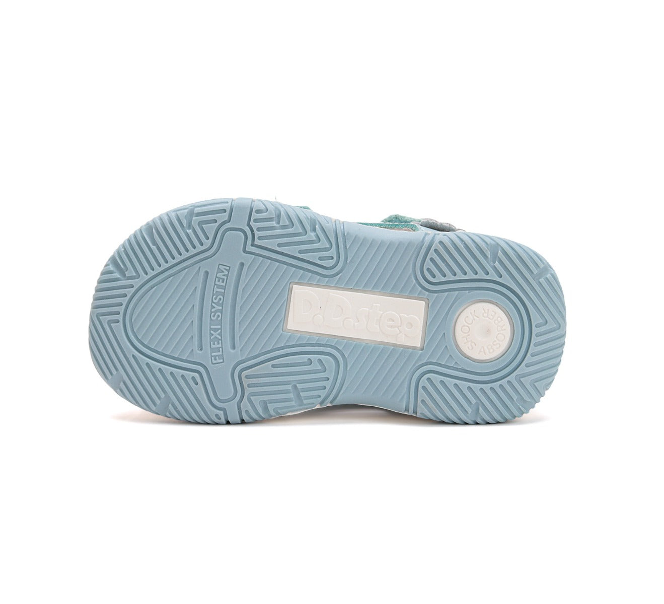 D.D.Step sandale fete 19-24 Sky Blue cu floaricele argintii