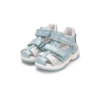 D.D.Step sandale fete 19-24 Sky Blue cu floaricele argintii
