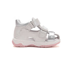 D.D.Step sandale fete 25-30 White cu floaricele argintii