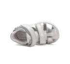D.D.Step sandale fete 19-24 White cu floaricele argintii