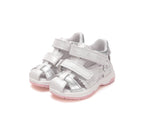 D.D.Step sandale fete 25-30 White cu floaricele argintii