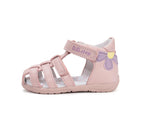 D.D.Step sandale fete piele 20-25 Baby Pink cu floare