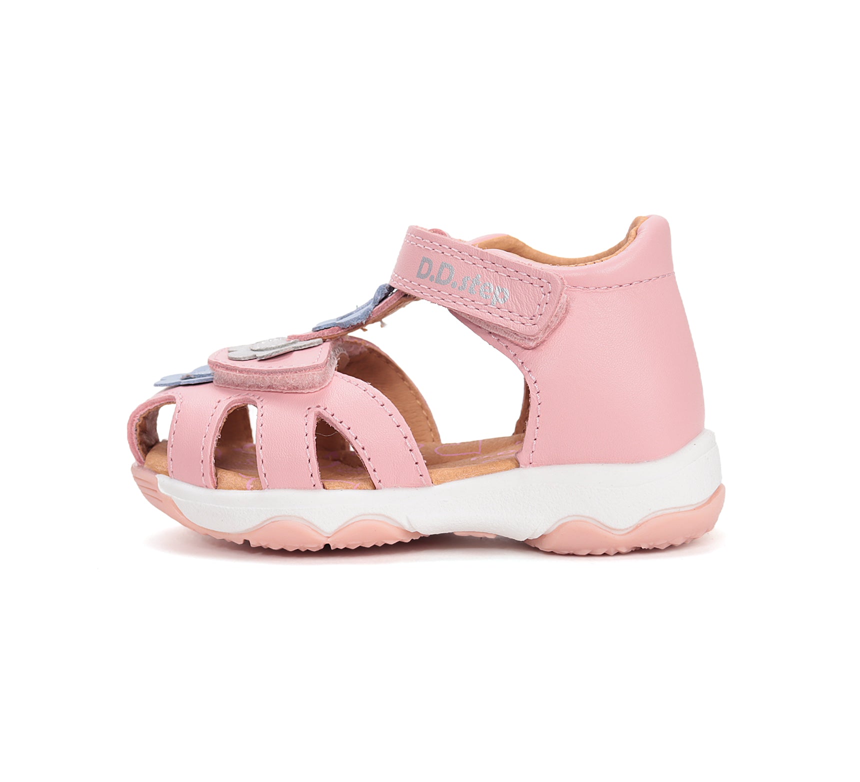 D.D.Step sandale fete 20-25 Baby Pink cu floricele