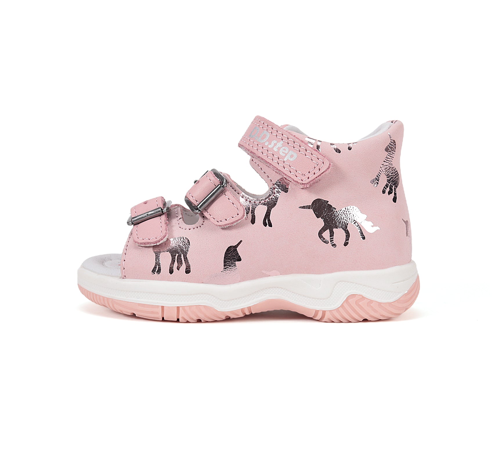 D.D.Step sandale fete 19-24 Baby Pink cu unicorn