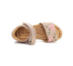 D.D.Step sandale fete 25-30 Rose Gold cu frunza